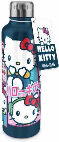 Paladone Kids Water Bottle Thermos Hello Kitty Stainless Steel with Screw Cap Non Spill 500ml