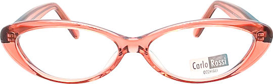 Carlo Rossi Women's Acetate Cat Eye Prescription Eyeglass Frame Orange PL.17225-C3
