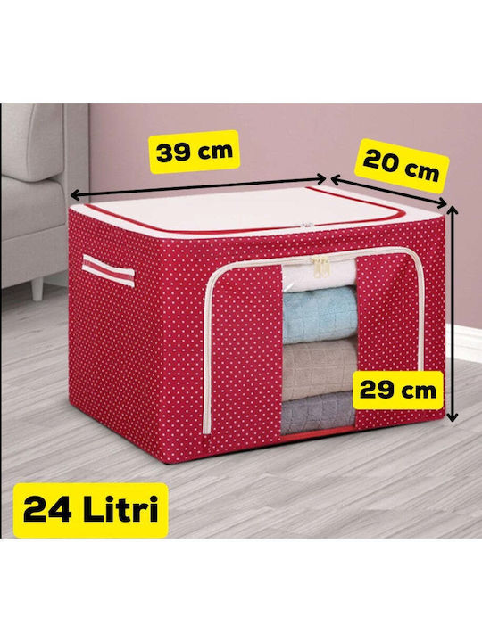 Fabric Storage Box with Lid Red 40x30x20cm 1pcs