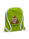Shit Happens Backpack Drawstring Gymbag Lime Green Pocket 40x48cm & Thick Cords