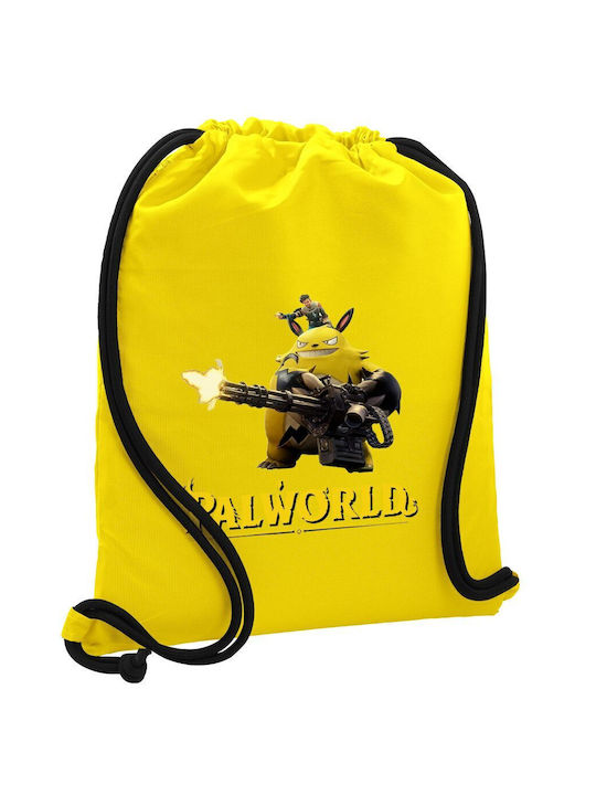 Palworld Backpack Drawstring Gymbag Yellow Pocket 40x48cm & Thick Cords