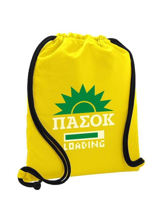 Rucsac de încărcare Pasok Gymbag cu buzunar galben 40x48cm și curele groase