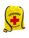 Lifeguard Save & Rescue Τσάντα Πλάτης Πουγκί Gymbag Κίτρινη Τσέπη 40x48cm & Χονδρά Κορδόνια