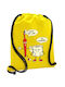 I Hate My Job Backpack Drawstring Gymbag Yellow Pocket 40x48cm & Thick Cords