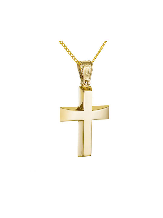 Papoulidis Jewellery Ανδρικός Χρυσός Σταυρός 14K