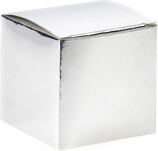 Hârtie Cutie pentru Cadou Argintiu 6x6cm.