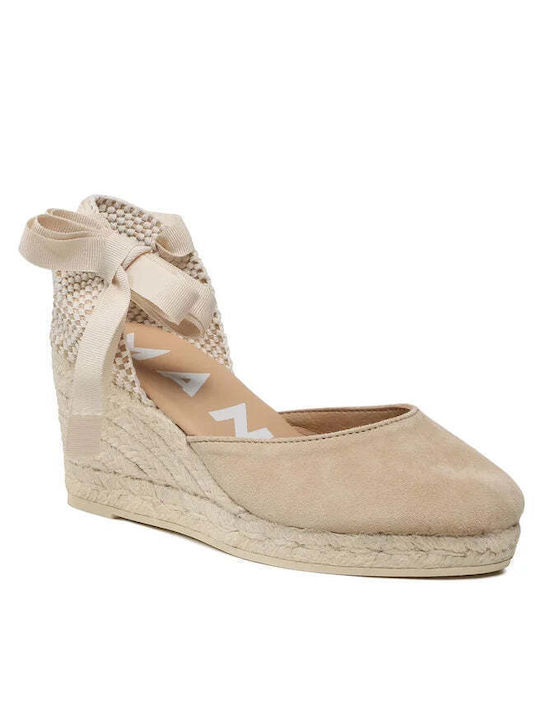 Manebi Damenplattformen im Espadrilles-Stil Beige