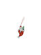 Hängender Schneemann Ornament Hölzern Rot 8x8cm