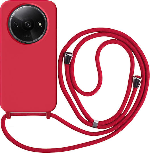 Orso Liquid Back Cover Metallic with Strap Red (Redmi A3)