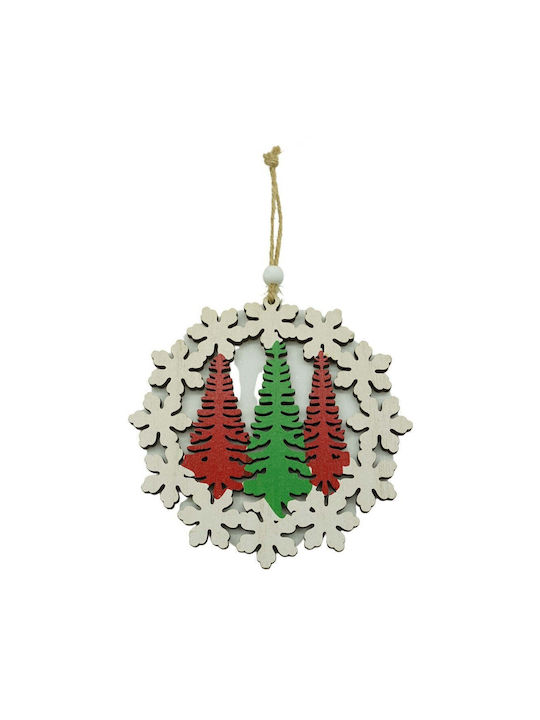 Weihnachtsbaumschmuck Kranz Holz Mehrfarbig 9,5x9,9x12cm Weihnachtsbaumschmuck Kranz Holz Mehrfarbig 9,5x9,9x12cm
