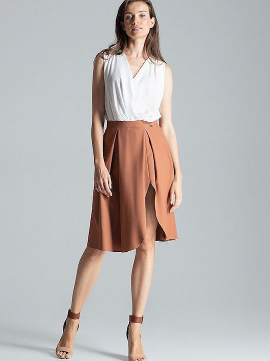 Figl Pleated Midi Skirt in Brown color