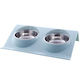 ATL Edelstahl Schalen Futter & Wasser für Hund & Katze auf Basis von 2x 11cm in Blau Farbe