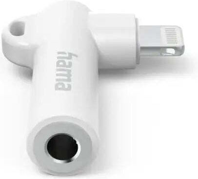 Hama Lightning Adapter 3.5mm Jack Aux Adapter 90° White