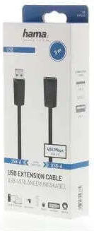 HAMA USB 2.0 Кабел USB-A Женски - USB-A Женски Черен 3м 00200620