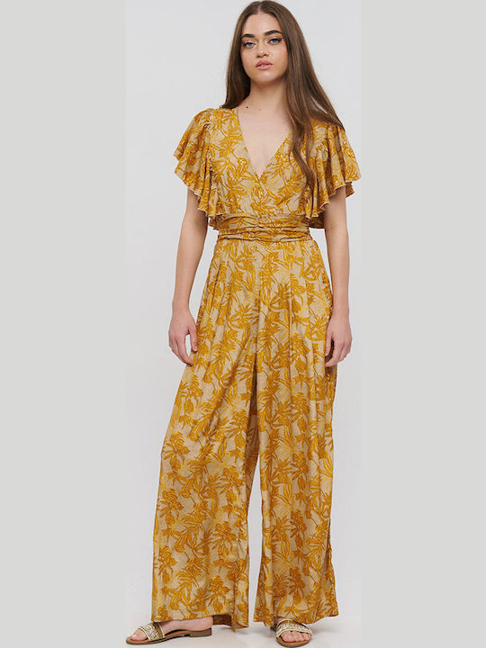 Damen Einteiler Anzug Brown/mustard
