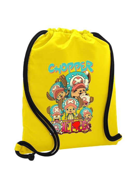 Koupakoupa Chopper One Piece Παιδική Τσάντα Πουγκί Κίτρινη 48x40εκ.