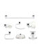 Import Hellas Wall-Mounted Металик Сребрист Бански Комплект 7 Бройки