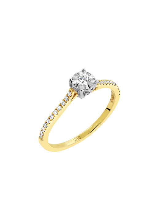 Single Stone Ring made of Gold 18K with Diamond