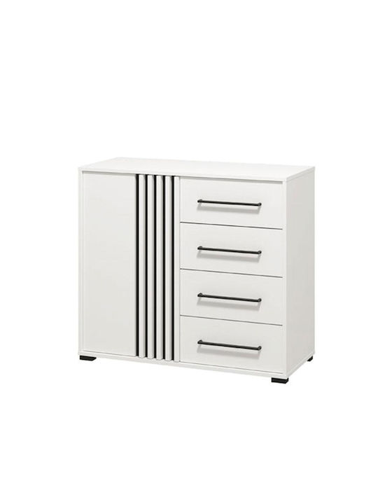 Floor Cabinet White-black-white checkmate 93x40x82pcs