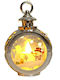 Crăciun Sticlos Lampion Argintiu Baterie Snowman 13.5x9cm.