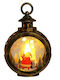 Crăciun Lampion Alb Baterie 13.5x9cm.