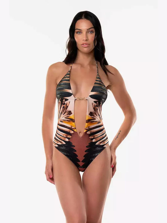 Acquadicocco One-Piece Swimsuit with Open Back Brown
