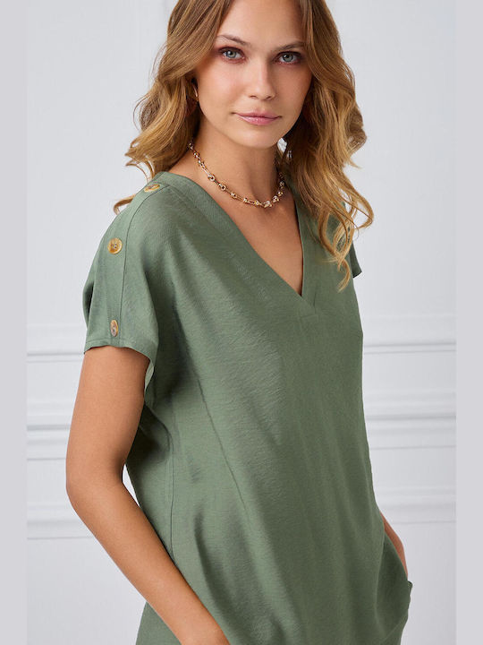 Bill Cost Women's Blouse with Buttons Green