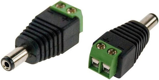 100031 Βύσμα Τροφοδοσίας Dc Αρσενικό Male Jack Connector Κλέμα 5.5 X 2.1mm
