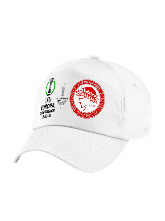 Koupakoupa Παιδικό Καπέλο Υφασμάτινο Ολυμπιακός Νικητής Uefa Europa Conference League Champion 2023/24 Λευκό