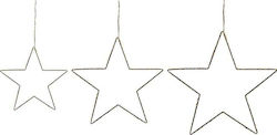 Beliani Lumarko Set 3 Silver Led Star Hanging Decorations Kunnari