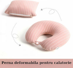 Μαξιλαράκι Ταξιδίου Τετράγωνο Memory Foam Ροζ