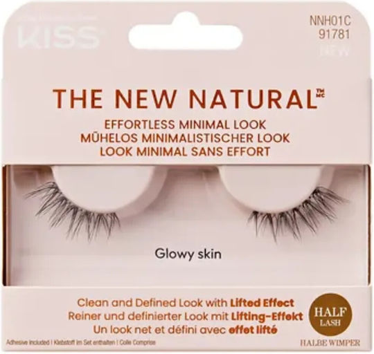Kiss The New Natural Magnetic Half Lashes Glowy Skin Black