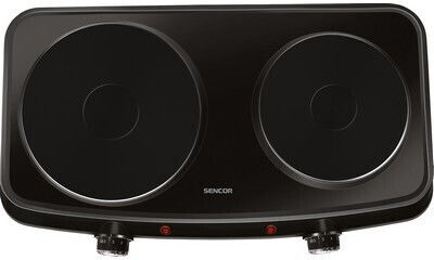 Sencor Countertop Burner Emaille Double Schwarz