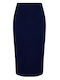 Pencil Midi Skirt in Navy Blue color