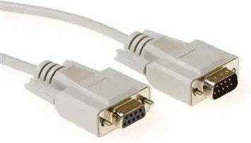 Cablu serial RS232 Act Ak2304, mufă RS232 bărbat - mufă RS232 femeie, 1m, alb, la vrac