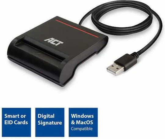 Act Ac6015 Smart Card Reader Usb 2.0 Black