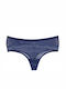 Damen Zeichenfolge mit Spitze Blau