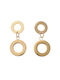 Stainless Steel Hanging Earrings Gold 30mm 1 pair