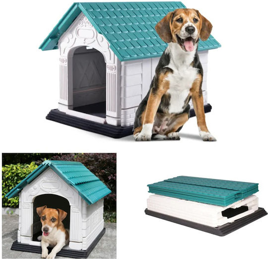 Nobleza Cool Villa Hundehaus Kunststoff Außenbereich Blau 88x69x68cm