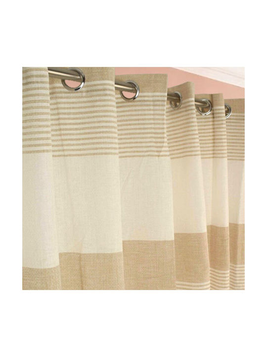 SpitiBazaar Κουρτίνα με Τρουκς Μπεζ 270x280εκ.