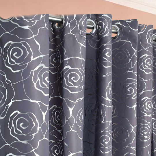 SpitiBazaar Vorhang mit Grommets Grau 270x280cm