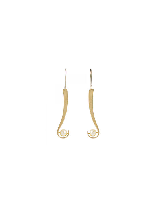 Handmade Brass Pearl Earrings