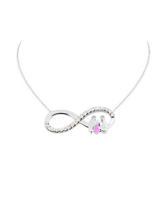 Necklace Infinity from White Gold 14K