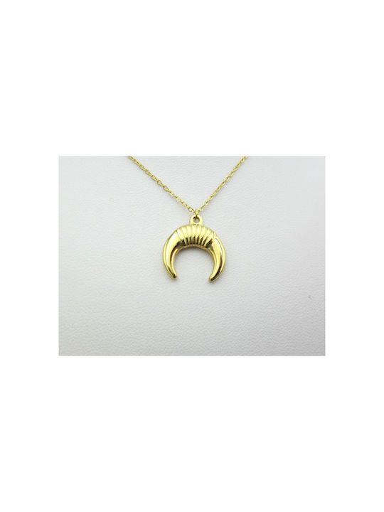 Stainless Steel Half Moon Necklace Gold 38cm 1pc