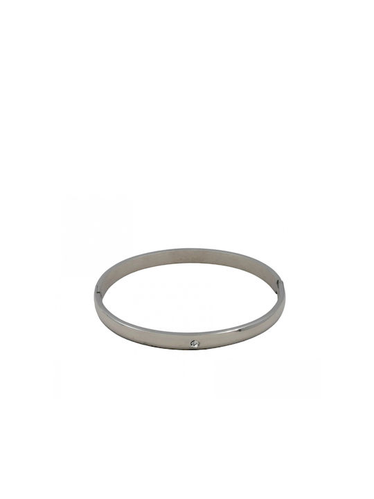 Steel Bracelet with Oval Strass Silver 6mm 1pc