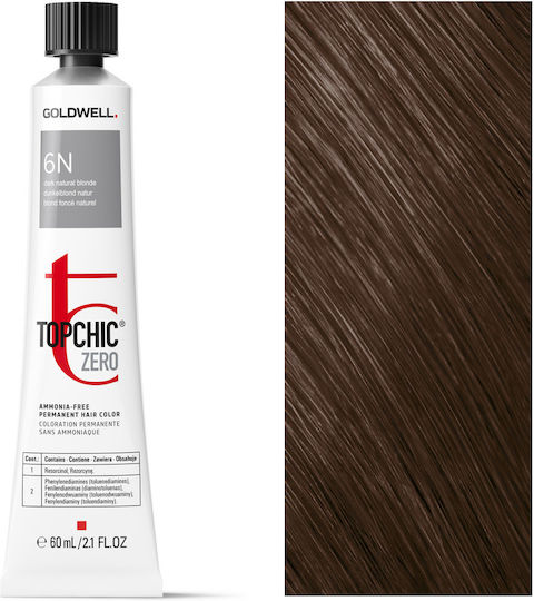 Goldwell Topchic Zero Ammonia-free Permanent Hair Color 60ml 6ν Ξανθό Σκούρο Φυσικό