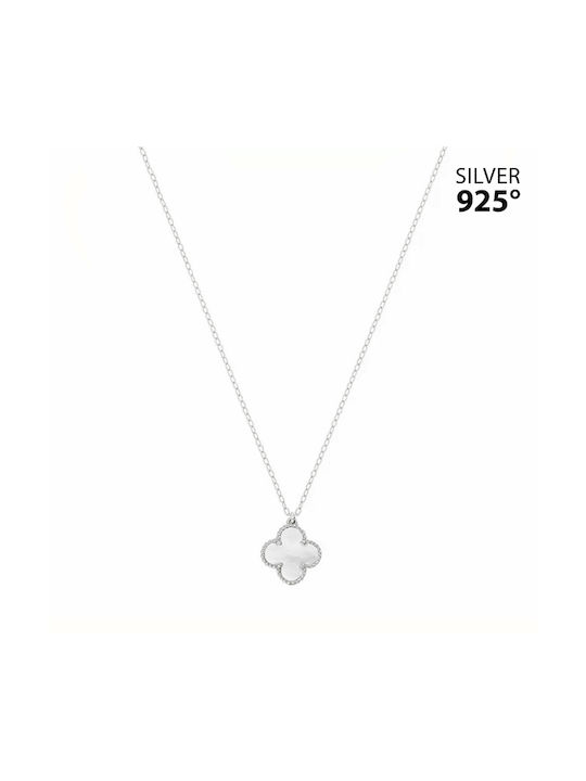 Necklace Flower Clover Small Filigree Silver 925 Ps13453