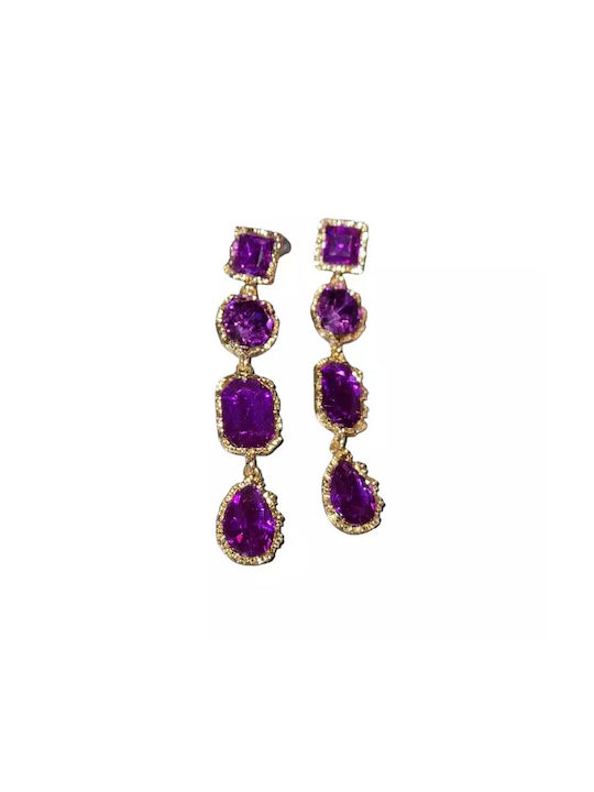 Hanging Earrings in Purple Shade