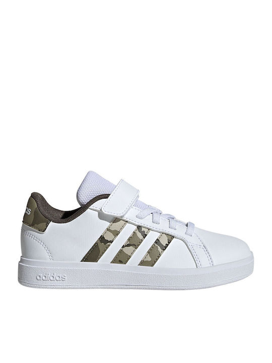 Grand Court 2.0 Kids Sneakers with Hoop & Loop Closure White