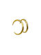 Steel Hoop Earrings Gold Plated 40mm 1 Pair